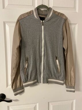 PIAZZA ITALIA MAN Satin Sleeve ColorBlock Bomber Jacket